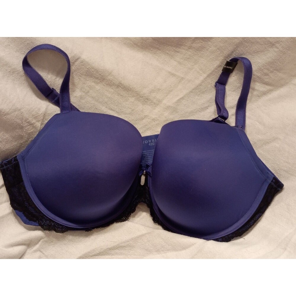 Torrid 42 C Bra Microfiber Lace T Shirt Underwire Purple